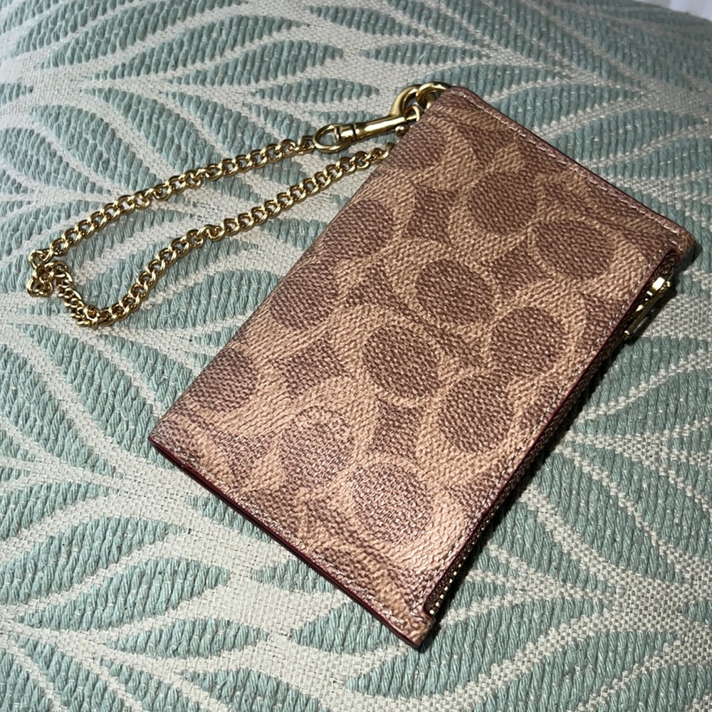 Zip Chain Card Case - Signature Canvas Like New